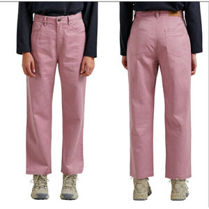 Afends Womans 26 Shelby Hemp Twill High Waist Wide Leg Pant Pink Blush Mauve